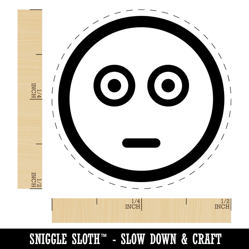 Scared Face Emoticon Rubber Stamp for Stamping Crafting Planners