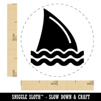 Shark Fin in Water Rubber Stamp for Stamping Crafting Planners