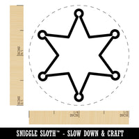 Sheriff Badge Outline Rubber Stamp for Stamping Crafting Planners