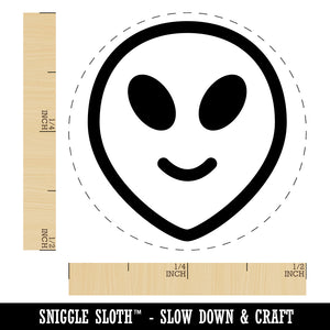 Smiling Happy Alien Emoticon Rubber Stamp for Stamping Crafting Planners