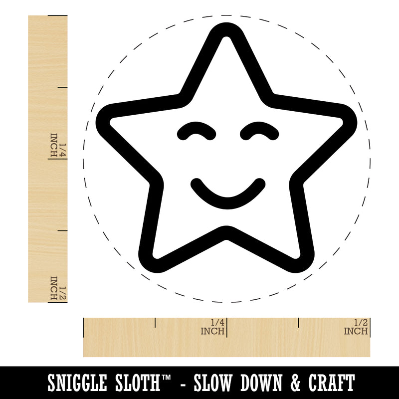 Star Happy Face Emoticon Rubber Stamp for Stamping Crafting Planners