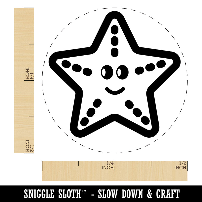 Starfish Doodle Rubber Stamp for Stamping Crafting Planners