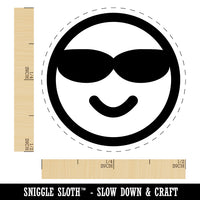 Sunglasses Cool Smile Happy Emoticon Rubber Stamp for Stamping Crafting Planners