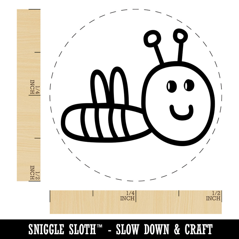 Sweet Bee Doodle Rubber Stamp for Stamping Crafting Planners