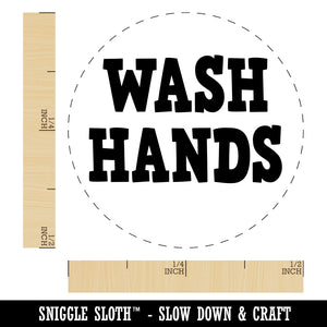 Wash Hands Text Rubber Stamp for Stamping Crafting Planners