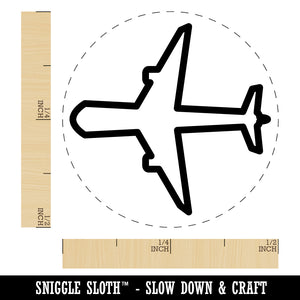 Airplane Outline Rubber Stamp for Stamping Crafting Planners