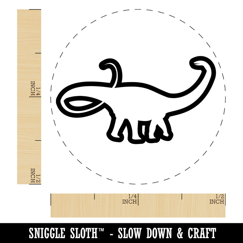 Apatosaurus Dinosaur Outline Rubber Stamp for Stamping Crafting Planners