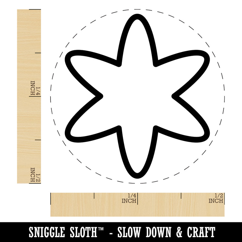 Asterisk Symbol Outline Rubber Stamp for Stamping Crafting Planners