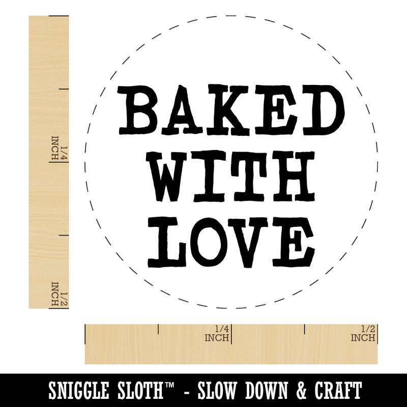 Baked with Love Fun Text Rubber Stamp for Stamping Crafting Planners