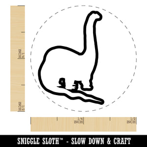 Brachiosaurus Dinosaur Outline Rubber Stamp for Stamping Crafting Planners