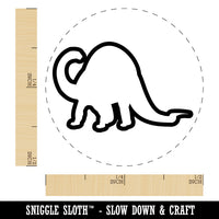 Brontosaurus Dinosaur Outline Rubber Stamp for Stamping Crafting Planners