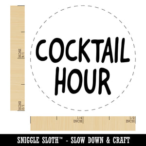 Cocktail Hour Fun Text Rubber Stamp for Stamping Crafting Planners