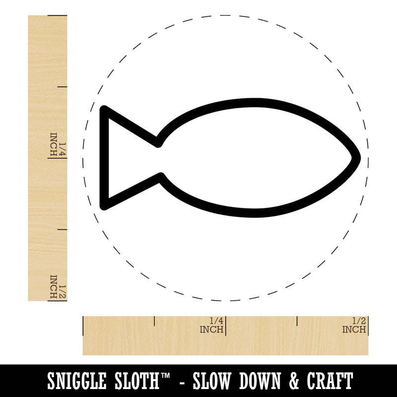 Fish Outline Rubber Stamp for Stamping Crafting Planners
