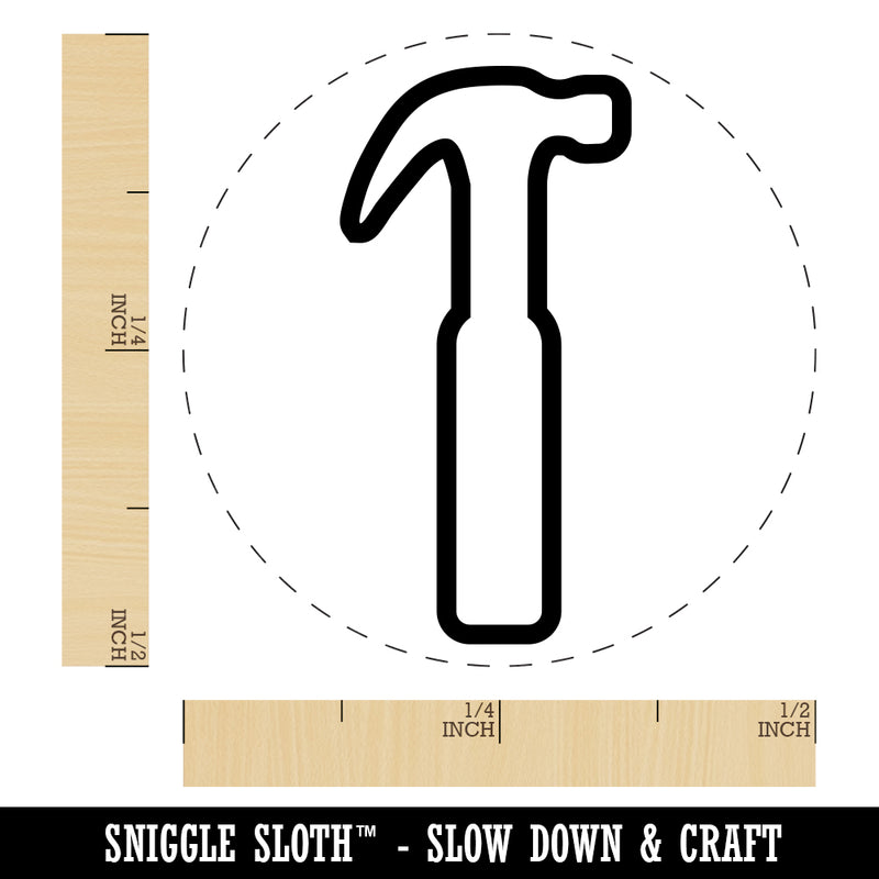 Hammer Tool Outline Rubber Stamp for Stamping Crafting Planners