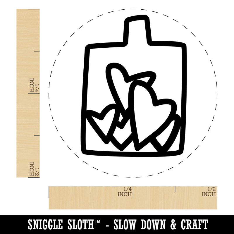 Hearts Love in Jar Rubber Stamp for Stamping Crafting Planners