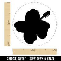 Hibiscus Hawaii Tropical Flower Solid Rubber Stamp for Stamping Crafting Planners