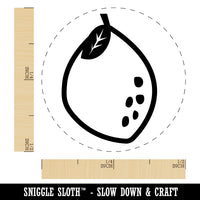 Lemon with Leaf Citrus Doodle Rubber Stamp for Stamping Crafting Planners