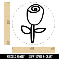 Rose Stem Flower Doodle Rubber Stamp for Stamping Crafting Planners