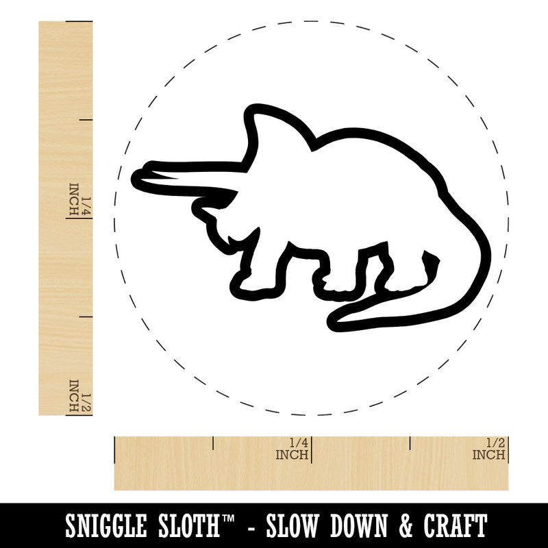 Triceratops Dinosaur Outline Rubber Stamp for Stamping Crafting Planners