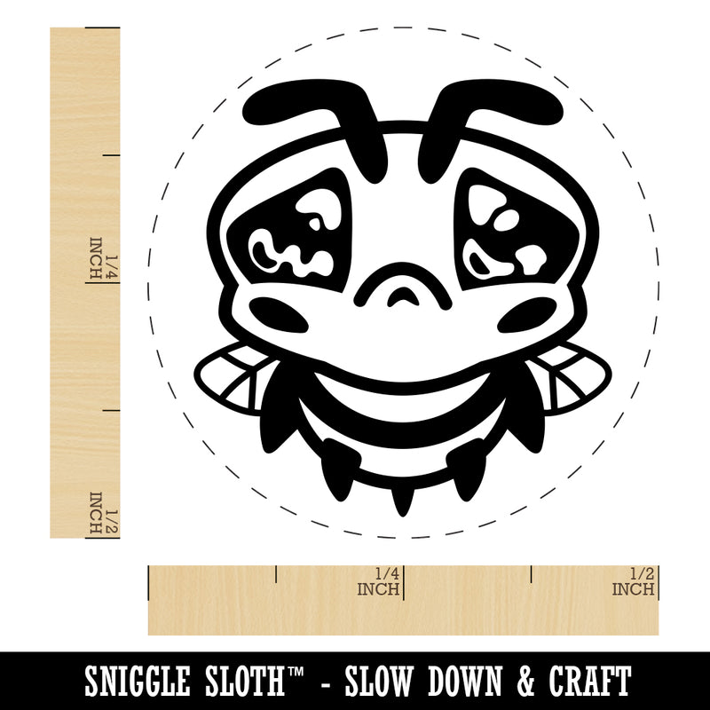 Cute Bee Sad Rubber Stamp for Stamping Crafting Planners