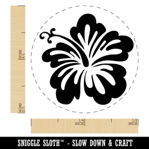 Pretty Hibiscus Flower Tropical Rubber Stamp for Stamping Crafting Planners