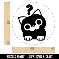 Round Cat Curious Rubber Stamp for Stamping Crafting Planners