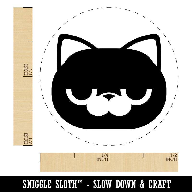 Round Cat Face Bored Rubber Stamp for Stamping Crafting Planners