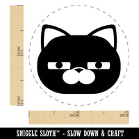 Round Cat Face Doubtful Rubber Stamp for Stamping Crafting Planners