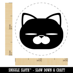 Round Cat Face Tired Rubber Stamp for Stamping Crafting Planners