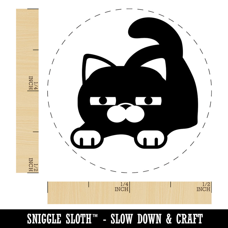 Round Cat Stretching Rubber Stamp for Stamping Crafting Planners