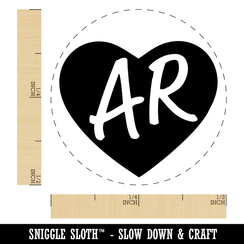 AR Arkansas State in Heart Rubber Stamp for Stamping Crafting Planners