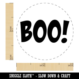 Boo Halloween Fun Text Rubber Stamp for Stamping Crafting Planners