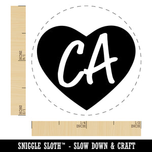 CA California State in Heart Rubber Stamp for Stamping Crafting Planners