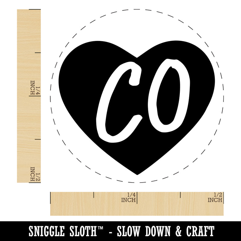 CO Colorado State in Heart Rubber Stamp for Stamping Crafting Planners