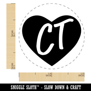 CT Connecticut State in Heart Rubber Stamp for Stamping Crafting Planners