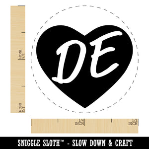 DE Delaware State in Heart Rubber Stamp for Stamping Crafting Planners