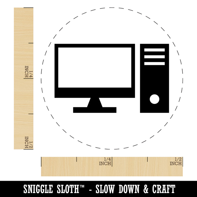 Desktop Computer Icon Rubber Stamp for Stamping Crafting Planners