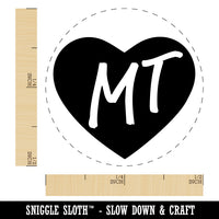 MT Montana State in Heart Rubber Stamp for Stamping Crafting Planners