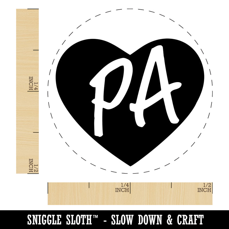 PA Pennsylvania State in Heart Rubber Stamp for Stamping Crafting Planners