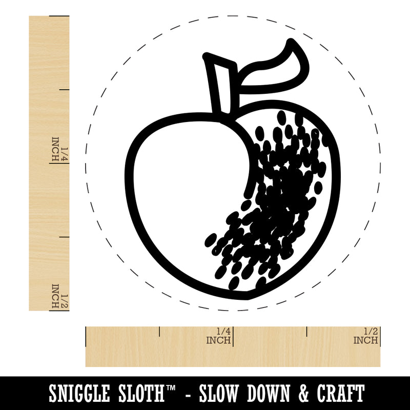 Peach Fruit Drawing Cute Rubber Stamp for Stamping Crafting Planners