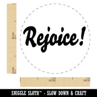 Rejoice Christian Fun Text Rubber Stamp for Stamping Crafting Planners