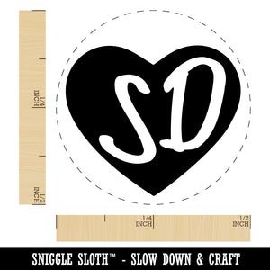 SD South Dakota State in Heart Rubber Stamp for Stamping Crafting Planners
