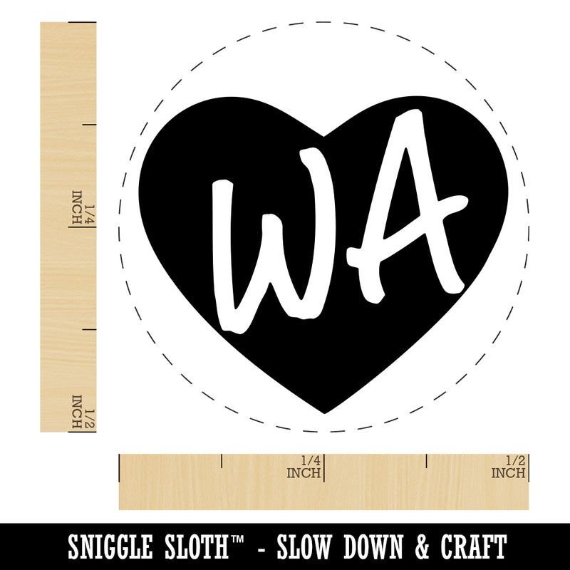 WA Washington State in Heart Rubber Stamp for Stamping Crafting Planners