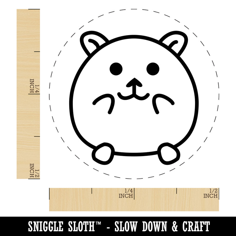 Happy Hamster Rubber Stamp for Stamping Crafting Planners