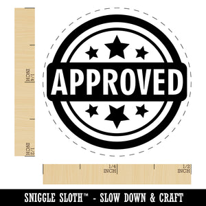 Approved with Stars Teacher Rubber Stamp for Stamping Crafting Planners