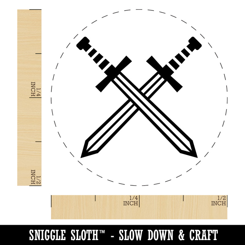 Crossed Swords Battle Icon Rubber Stamp for Stamping Crafting Planners