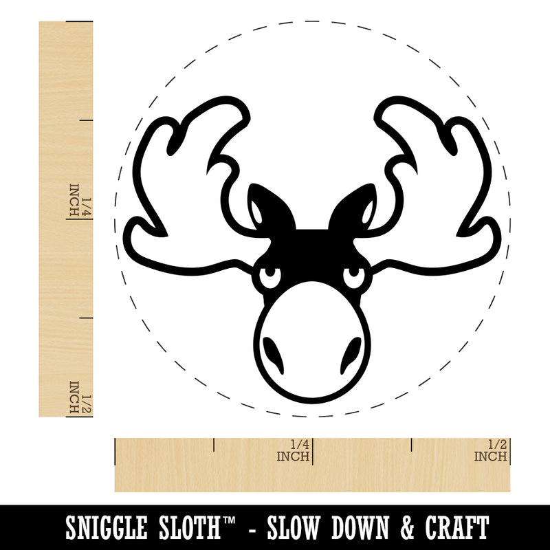 Grumpy Moose Head Rubber Stamp for Stamping Crafting Planners