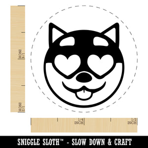 Husky Dog Face Love Heart Eyes Rubber Stamp for Stamping Crafting Planners