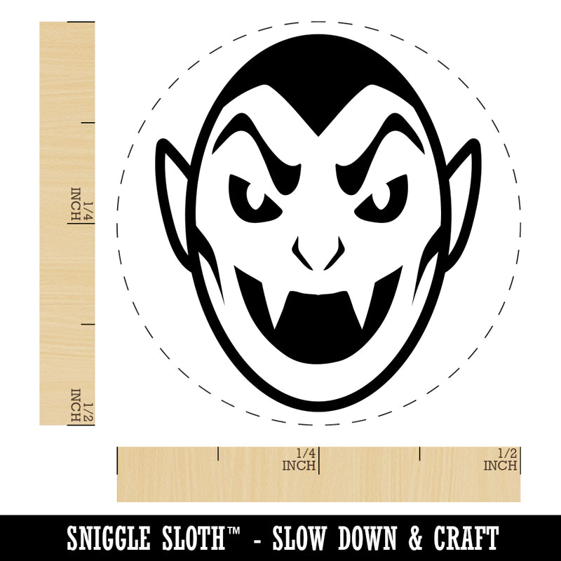 Spooky Vampire Head Halloween Rubber Stamp for Stamping Crafting Planners