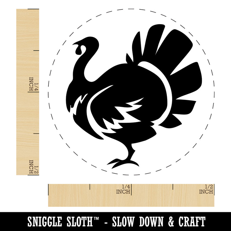 Turkey Silhouette Thanksgiving Rubber Stamp for Stamping Crafting Planners